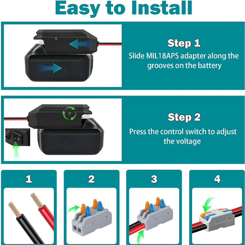 DC 18V to 12V Step Down Converter for Makita Battery Power W