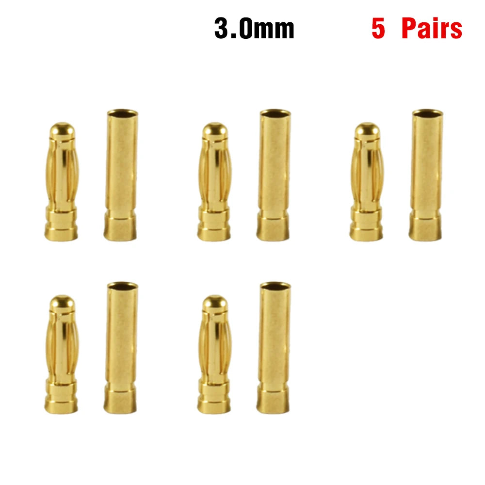 9IMOD 5/10Pair RC Bullet Connectors 2/3/3.5/4.0/5/5.5/6/8mm Male Female Banana Bullet Connector Plug Gold-plated Adapter