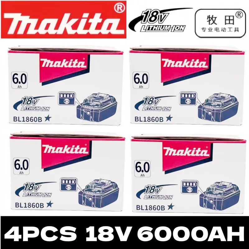 Genuine Makita 18V LXT 6.0Ah Li-ion Rechargeable Battery Replacement for BL1840 BL1850 BL1860 Power Tool Battery