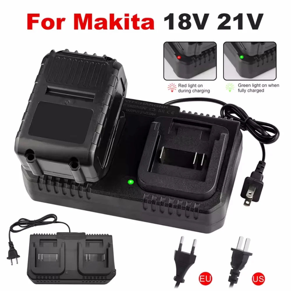 Dual Slot Charger 18V 21V Li-ion Battery Charger for Makita 