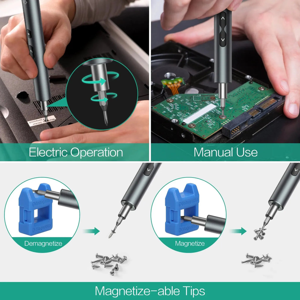 6 in 1 Precision Electric Screwdriver Sets Power Tools Recha
