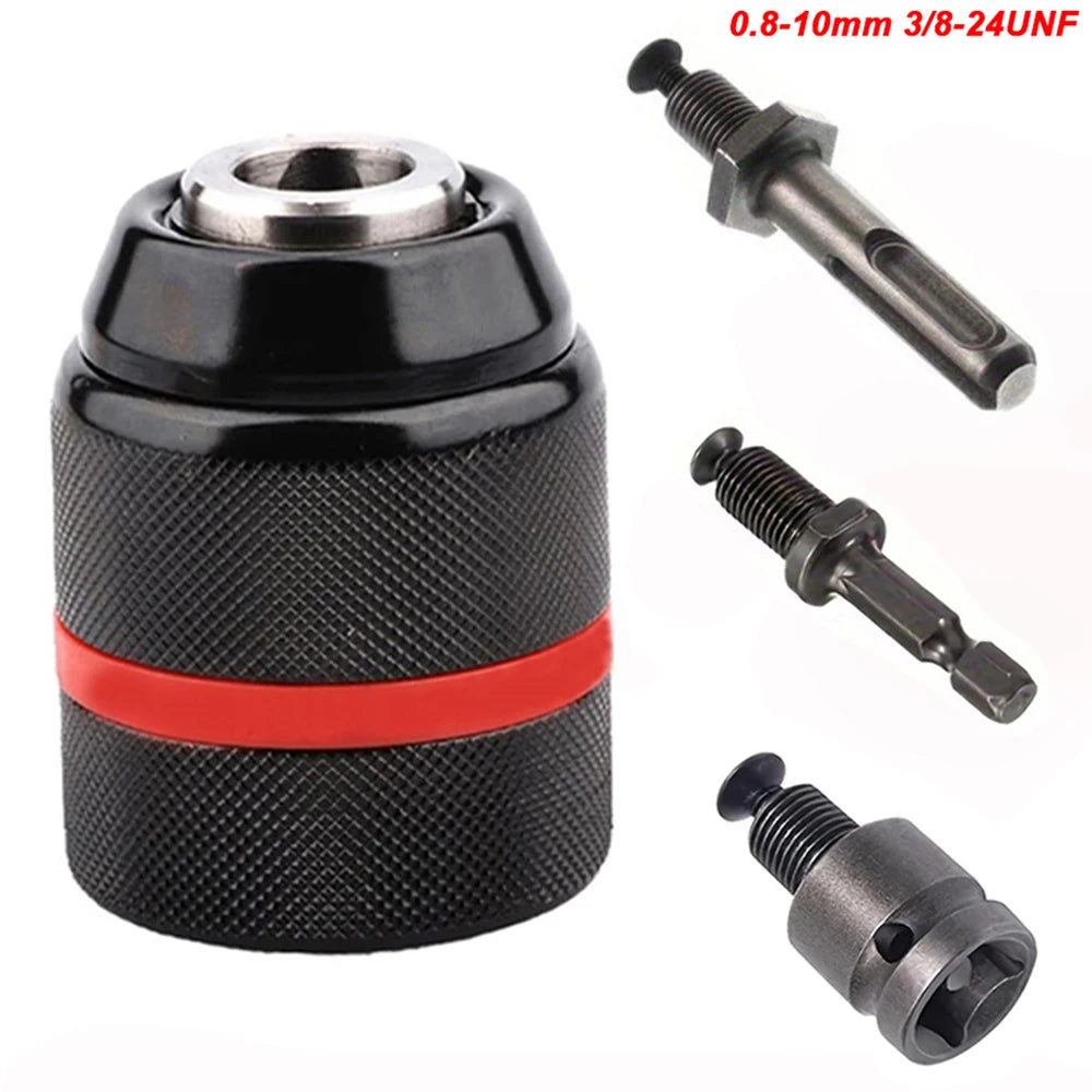 4pcs/set 0.8 10mm Ratchet Self-locking Drill Chuck 3/8-24UNF