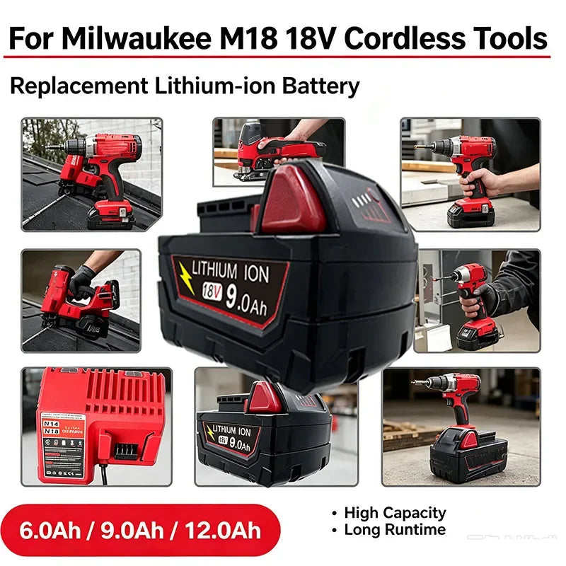 New Style For Milwaukee M18 Power Tool Battery Charger 18V 6