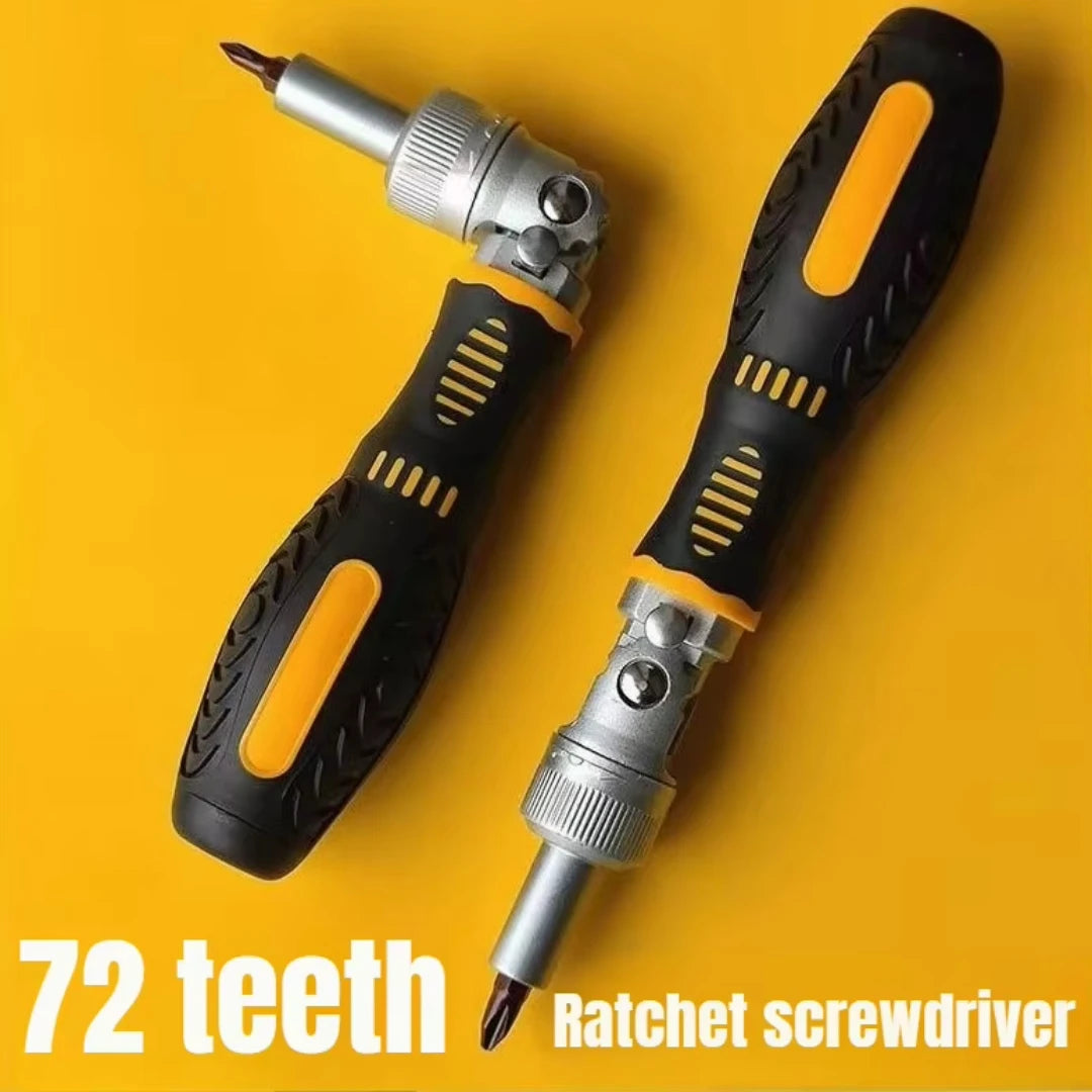 72-Tooth Ratchet two-way screwdriver Set bendable labor-savi