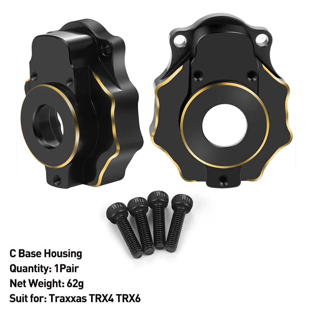 AXSPEED Heavy Brass Counterweight Portal Axle Housing Diff Cover Bumper Mount for 1/10 RC Crawler Car TRX4 TRX6 Parts