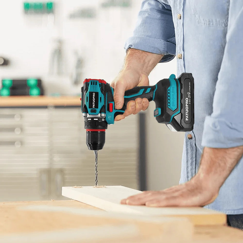 10mm Brushless 2-Speed Electric Drill Cordless Drill Screwdr
