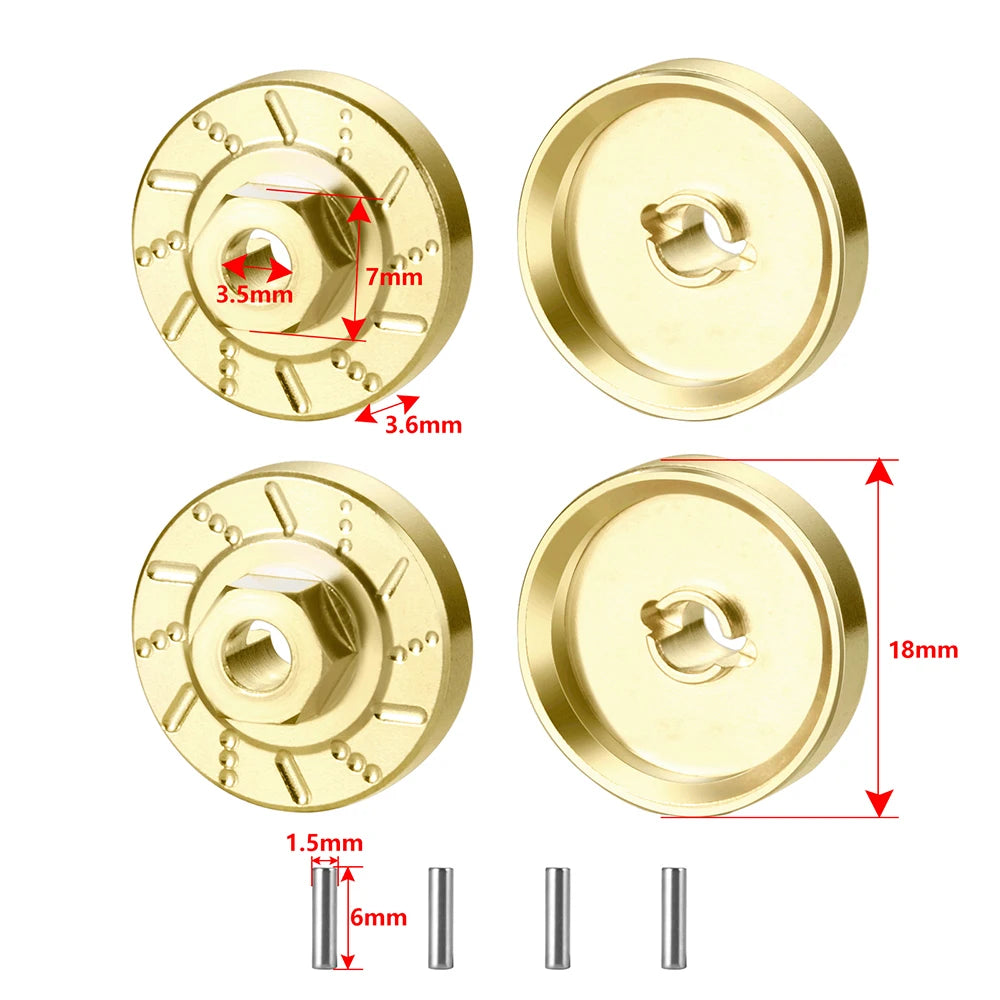 AXSPEED 4Pcs Wheel Hex Hub Adapters Brass Counterweight for 