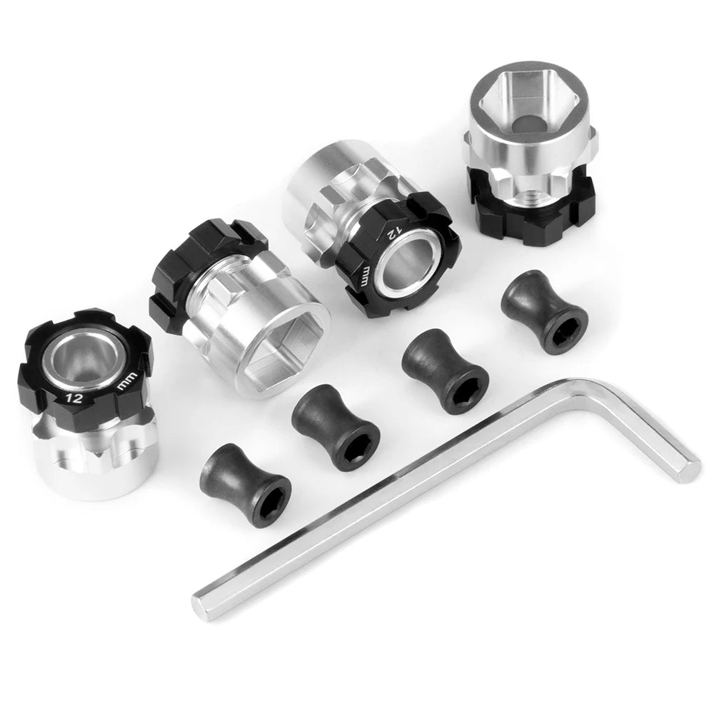 TRINOOD 4PCS Aluminum 12mm to 17mm Extended Adapter 12mm Hex