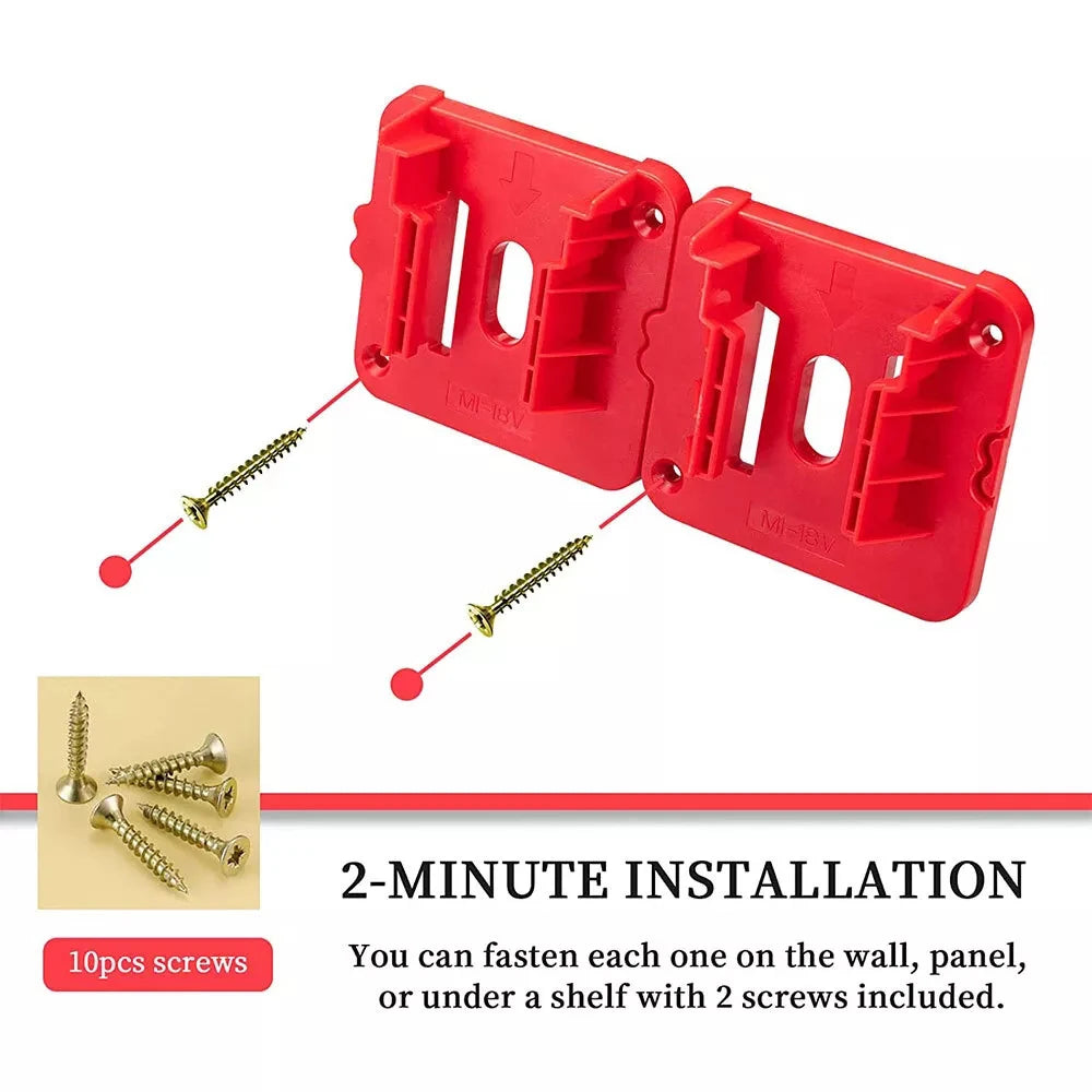 1-10PCS Power Tools Lithium Battery Holder Storage Fixed Bra