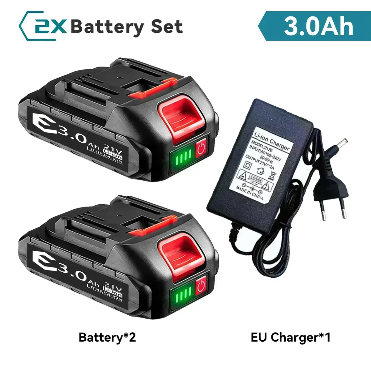Makita 21V Battery Pack 5S2P Li-ion 3000mah 6000mah 9000mah Fast Charging Safety Certified for Electric Drill/Driver Tools