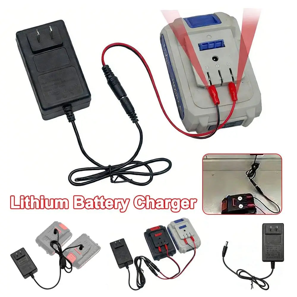 Portable 18/21V/24V Lithium Dual-head Charger Overload Prote