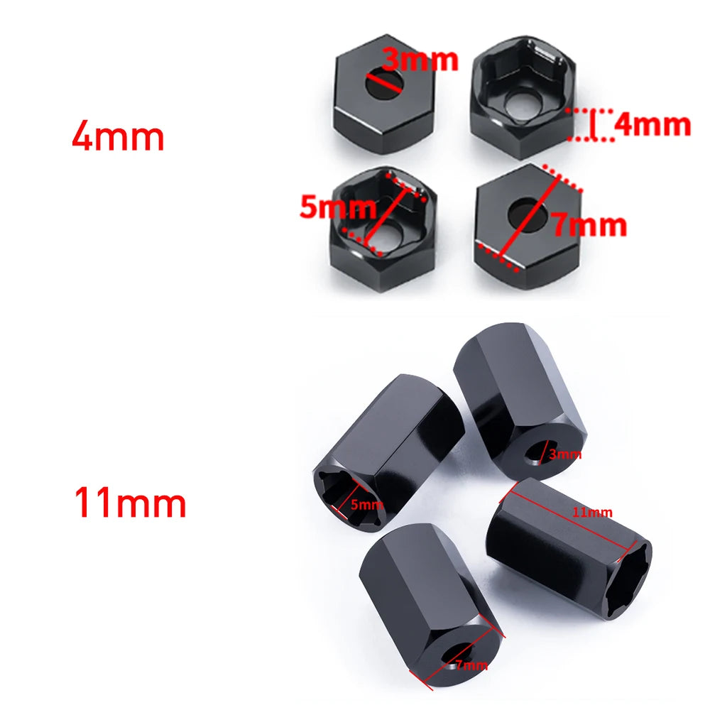 AXSPEED Metal 5mm to 7mm Hex Wheel Hub Adapter 5mm to 12mm C
