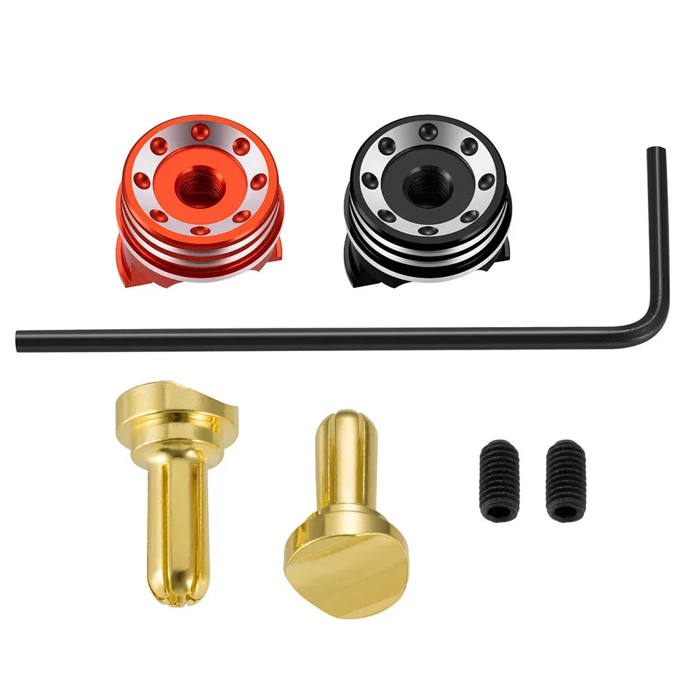 AXSPEED Metal Heatsink Bullet Plug Grips 4/5mm Banana Connectors Set for Electric Screwdriver RC Model Car Tools