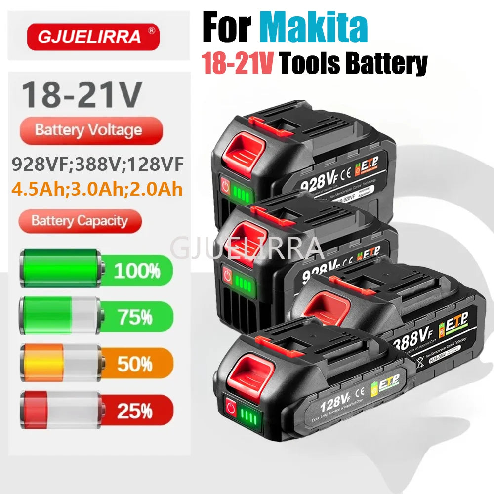 21V 928VF Battery 4.5Ah 3.0Ah 388VF 128VF Large Capacity Rec