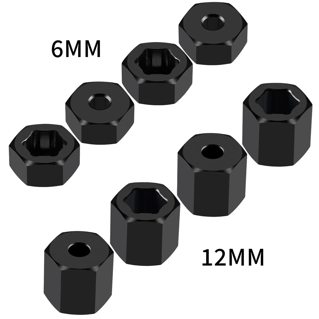 YEAHRUN 4Pcs Aluminum 7mm to 12mm Wheel Hex Hub Adapters Con