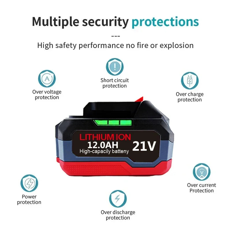 Original for Makita 21V Battery 6AH-12AH Power Tool Lithium 