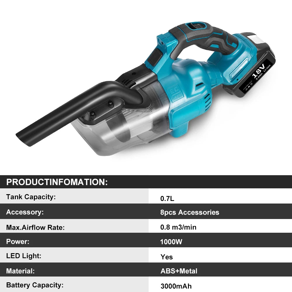 Electric Vacuum Cleaner Handheld Cordless Vacuum Home Car Du