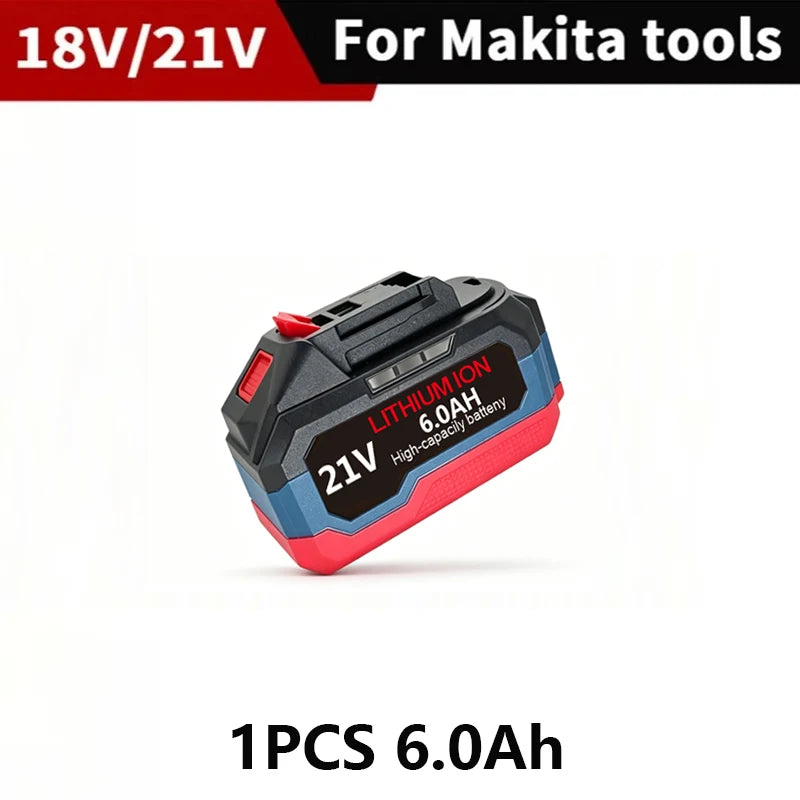 Original for Makita 21V Battery 6.0AH 12.0AH Power Tool Lithium Battery LED Indicator Batteries Pack for Makita 18V Battery Pins
