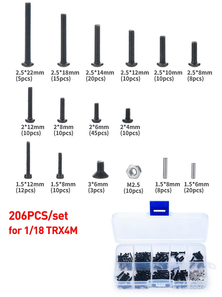 AXSPEED RC Car Repair Tools Screws Box Set for 1/8 1/10 1/18