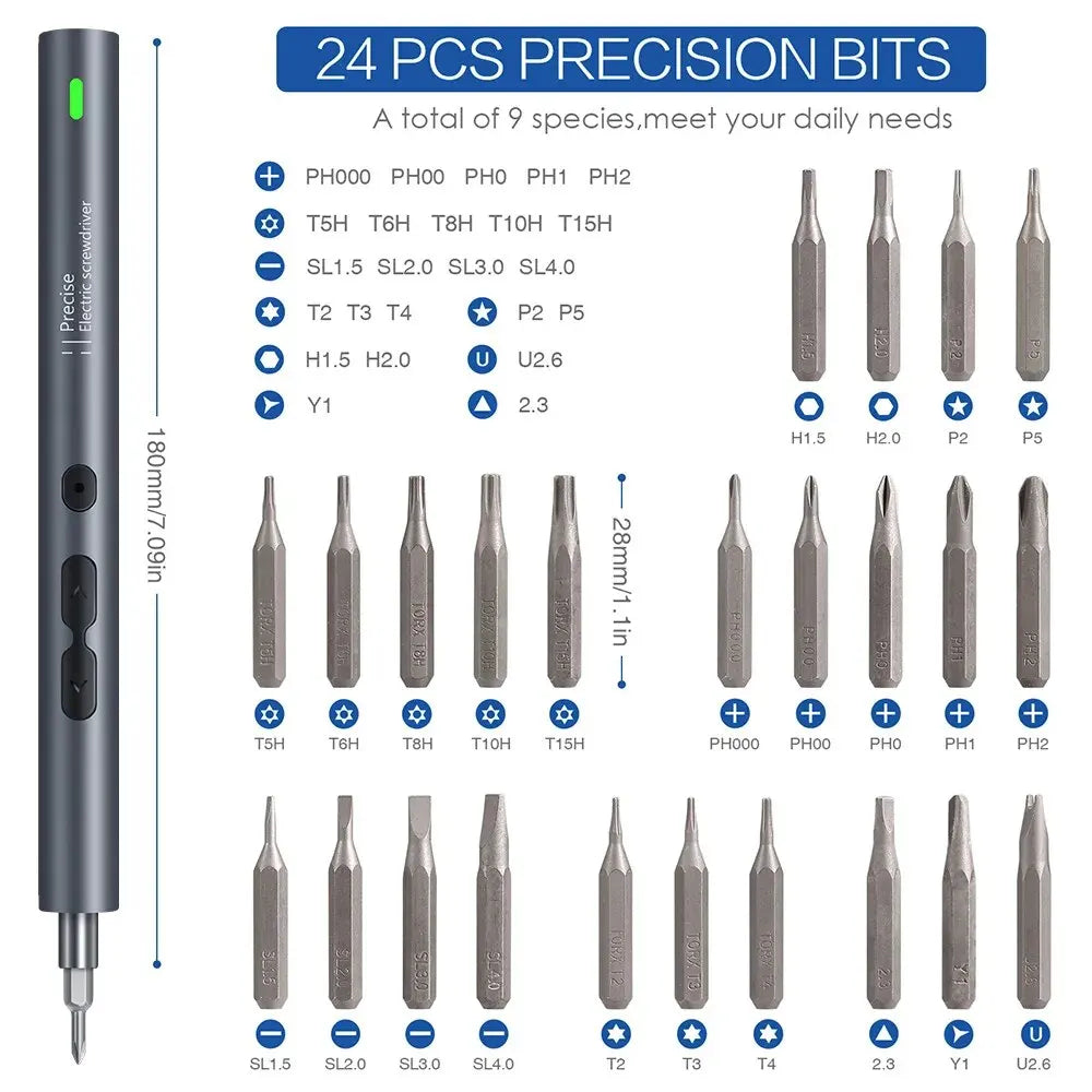 28 in 1 Electric Screwdriver Precision Set Power Tool Kit Re