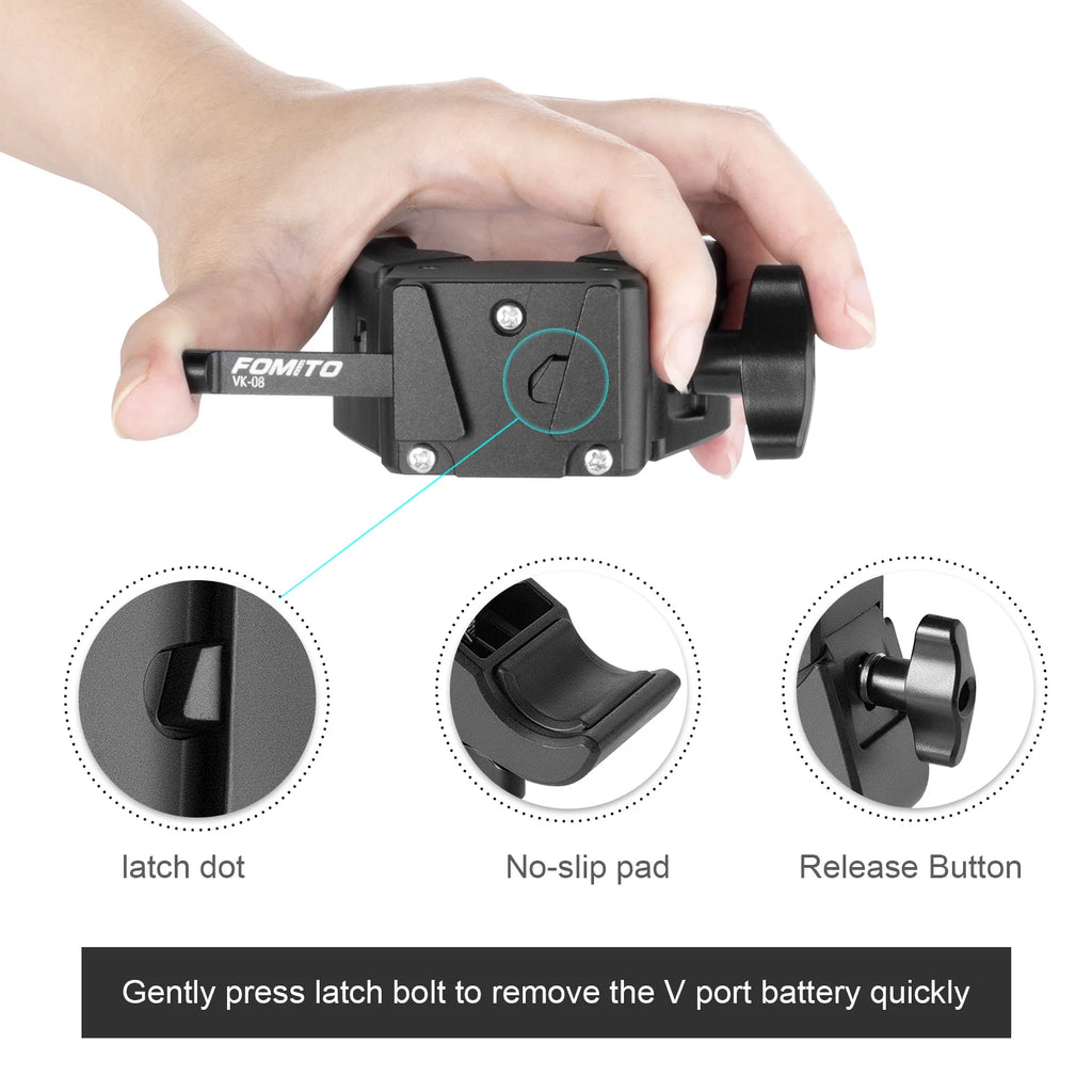 FOMITO V-Lock Battery Plate Quick Release V-Mount Battery Mo