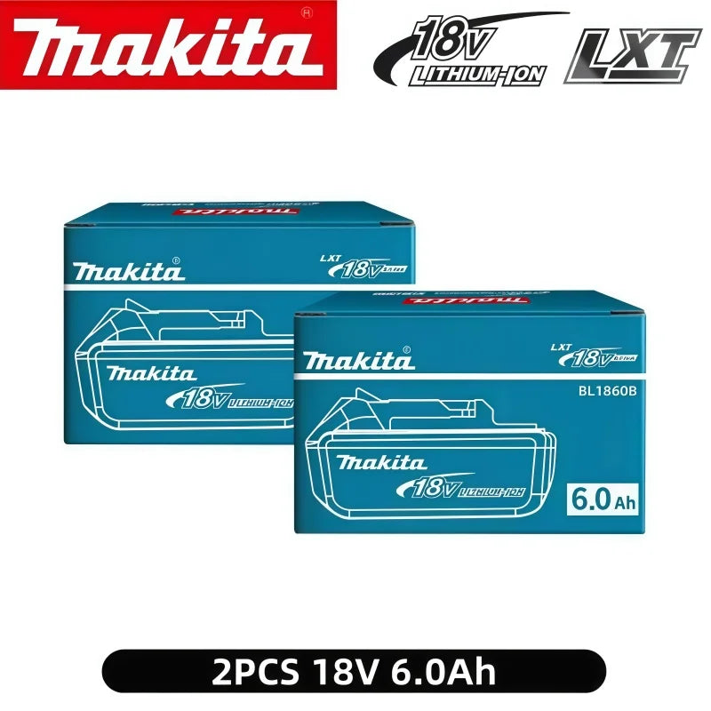 100% Original Makita BL1860B 18V 6.0Ah Battery with LED Power Indicator Extended Runtime for LXT Cordless Tools