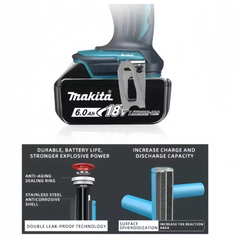 100% Original Makita Battery 18V 6.0Ah Rechargeable Battery 