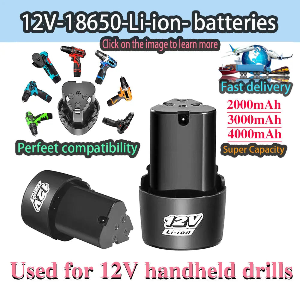 Suitable for 12V Power Tools Lithium-ion Rechargeable Batter