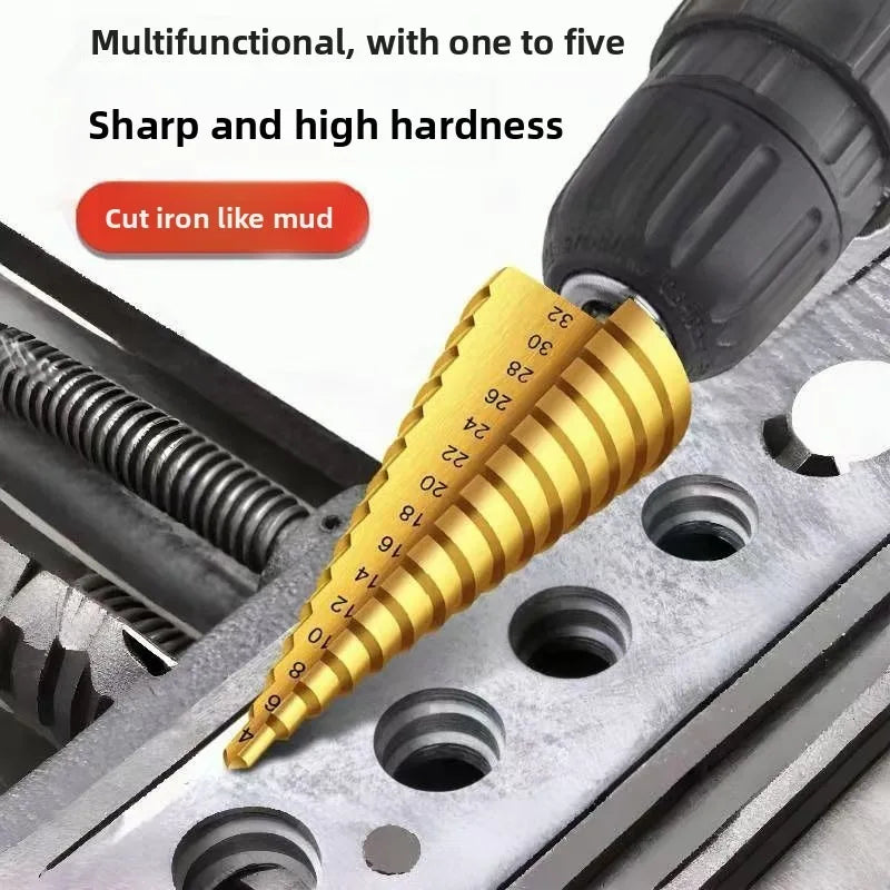 HSS Step Drill Bit 4-12mm 4-20mm 4-32mm Hex Titanium Cone Ho