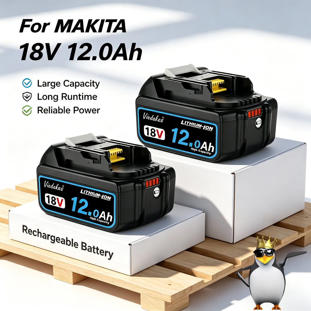 New 18V 8Ah/10Ah/12Ah Power Tool Battery for Makita 18V Batt