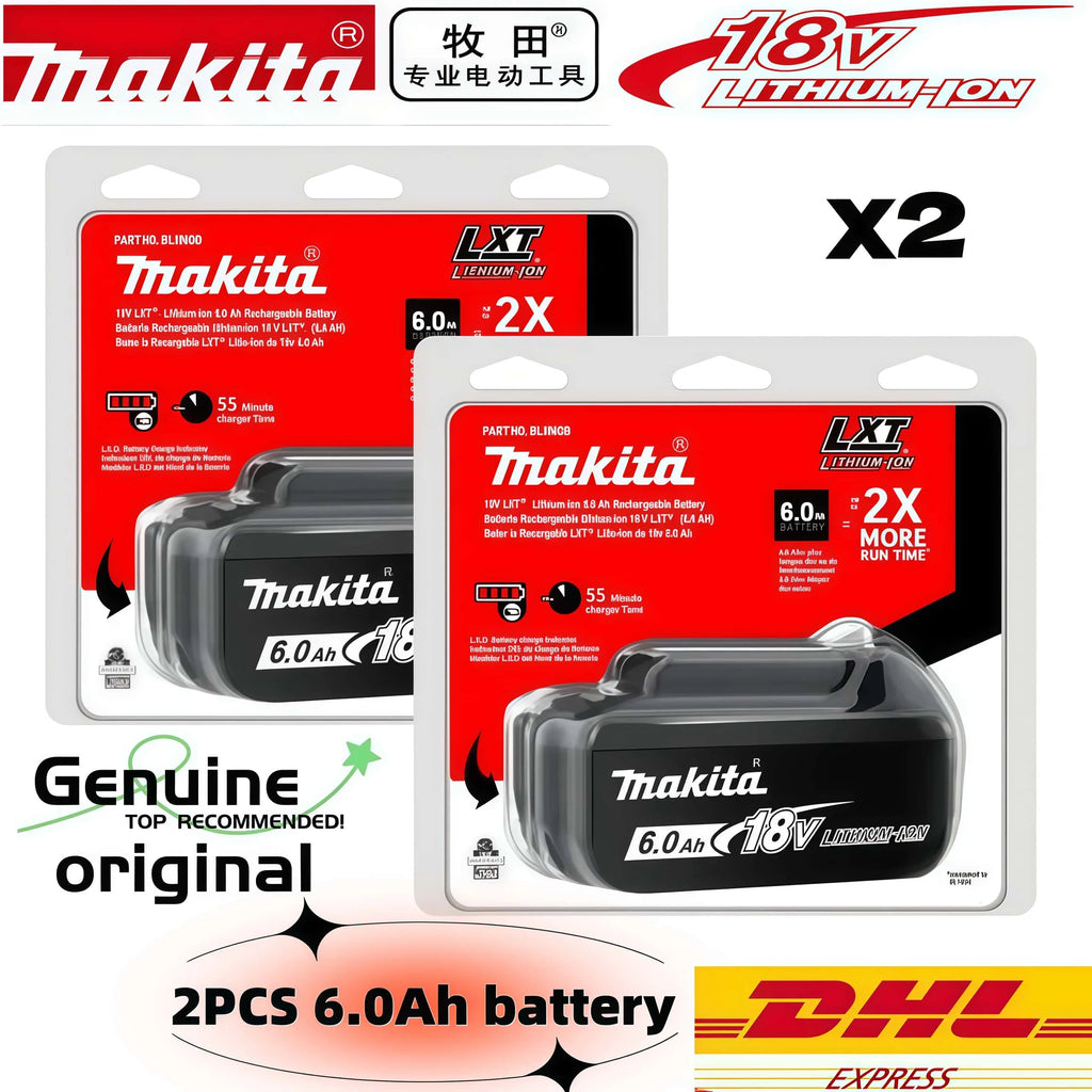 %Genuine 6AH Makita BL1860 6Ah Battery Power Tools Li-ion Replacement LXT BL1850 BL1840 for 18V Screwdriver with BMS 18V Battery