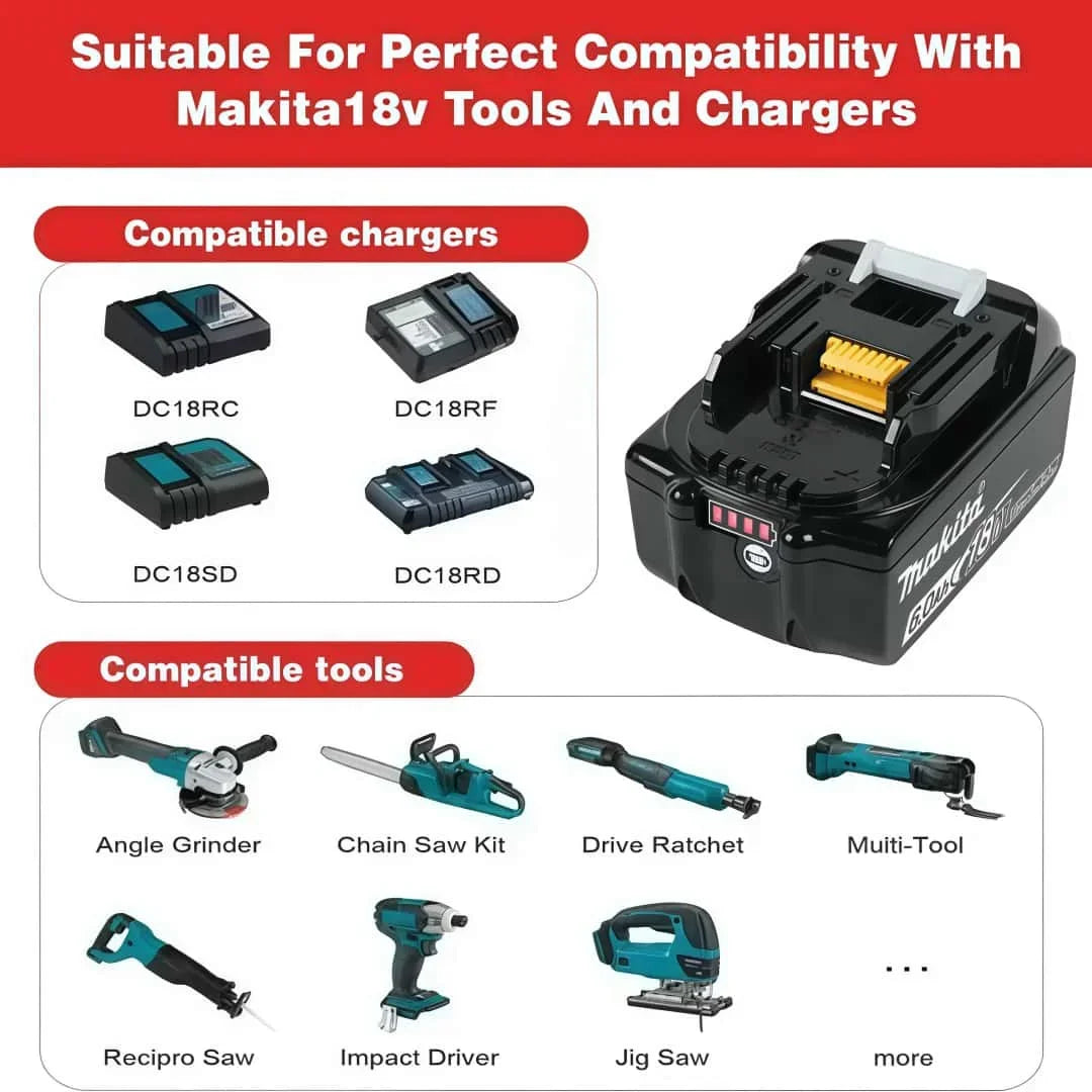 Original Makita 18V BL1860 6Ah Lithium Battery Power Tool Ba