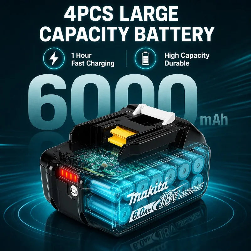 100% Genuine Makita 18V Battery 5Ah 6Ah 9Ah Replacement for 