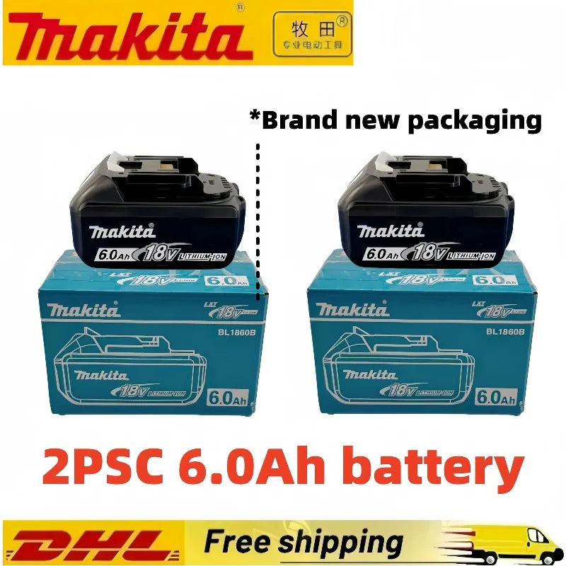 100% Original Makita Battery 6.0Ah Rechargeable Battery 18V Replacing Makita BL1830B L1840B L1850B L1860B Power Tool Battery