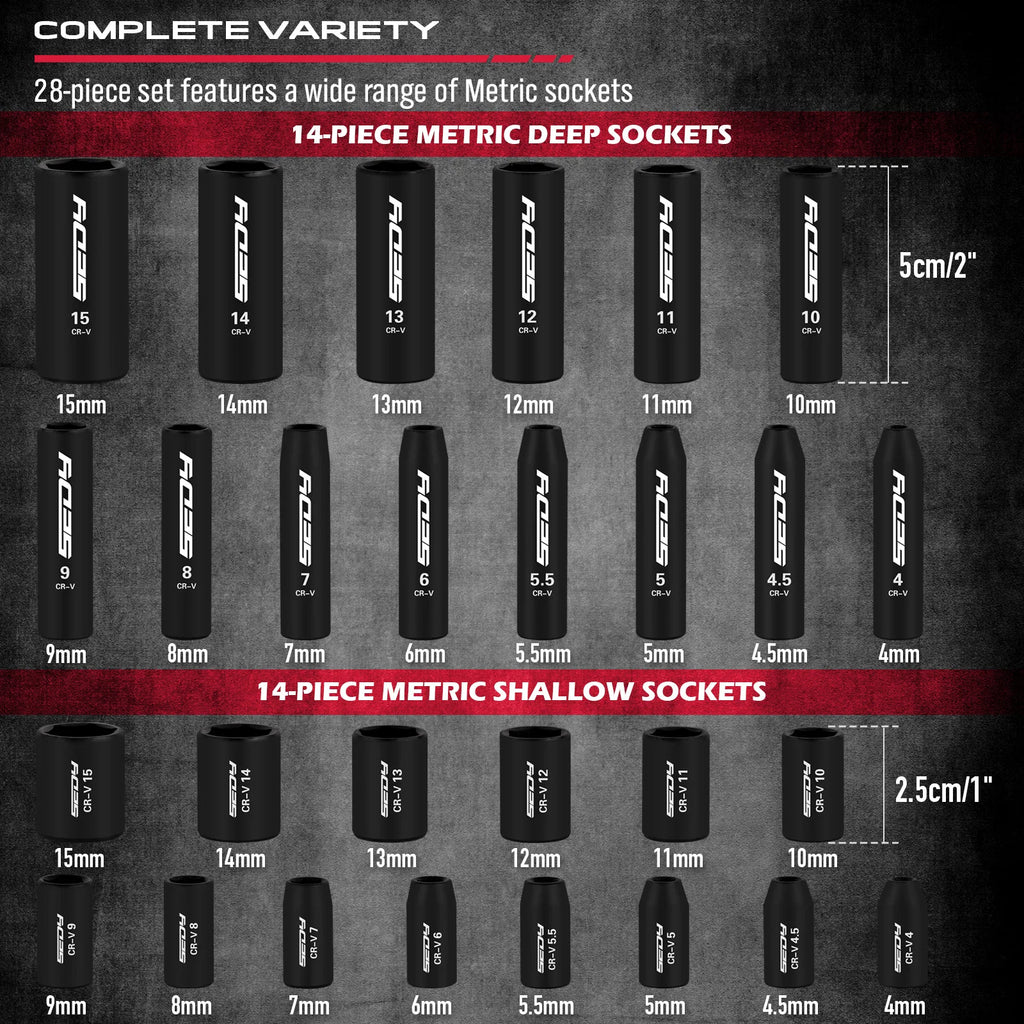 SEDY 64-Piece 1/4 Drive Impact Socket Wrench Driver-Bits Set