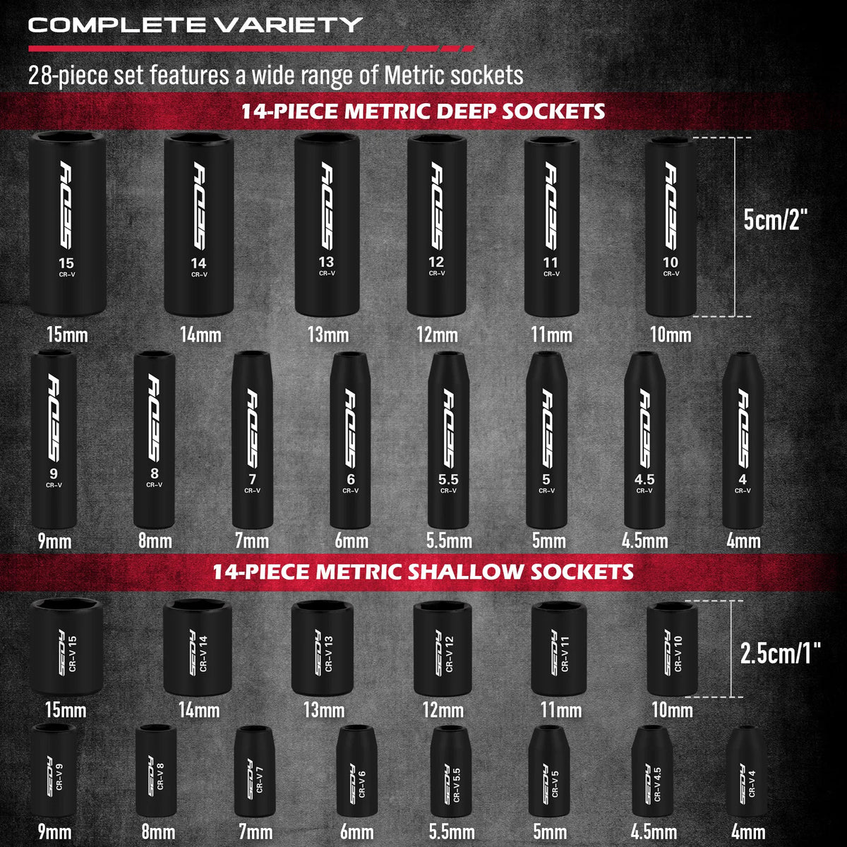 SEDY 64-Piece 1/4 Drive Impact Socket Wrench Driver-Bits Set