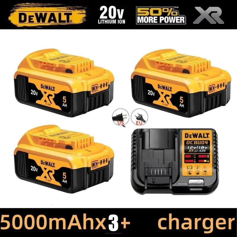Original 100% Dewalt 20V XR Battery Power Tools DCD805 Dewalt 20V Battery DCB206 6000mAh DCB205 5Ah DCB184 DCB1104 Fast Charger