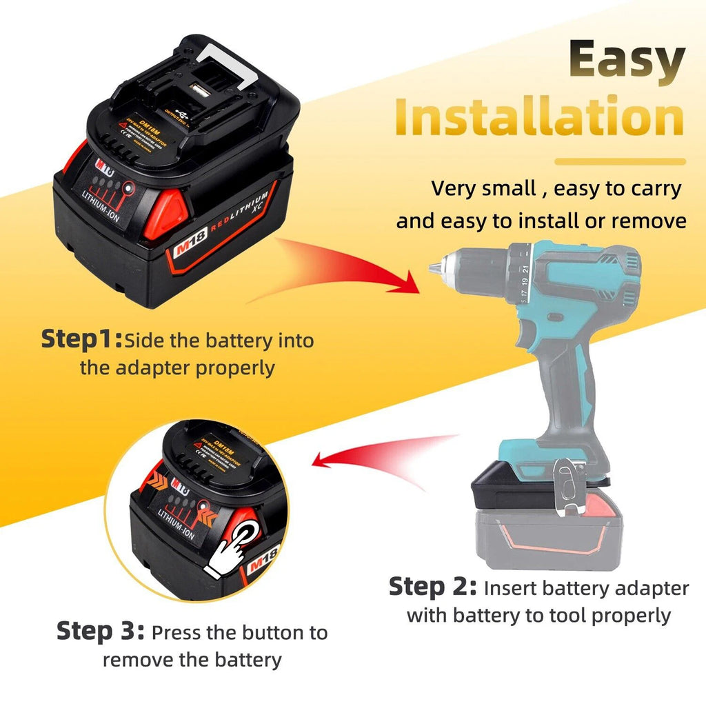 DM18M Battery Adapter for Makita 18V Tools Convert for Dewal