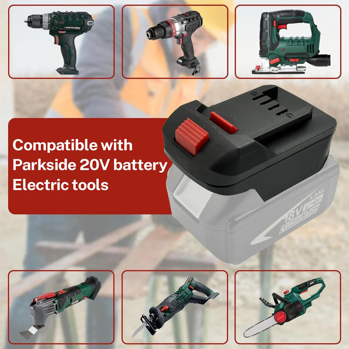 For Makita 18V Li-ion Battery Convert to for Lidl Parkside X
