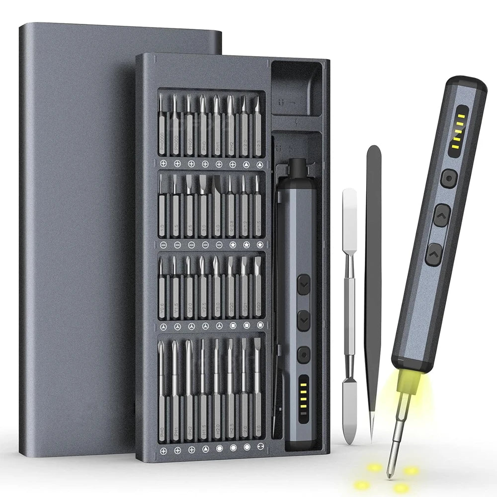 Precision Electric Screwdriver Set 72 in 1 Mini Cordless Screwdriver 5 Torque with 64 Magnetic Bits Portable Repair Tool Kit