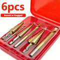 6Pcs Step Saw Drill Bit Set HSS Titanium Drill Bits Kit for 