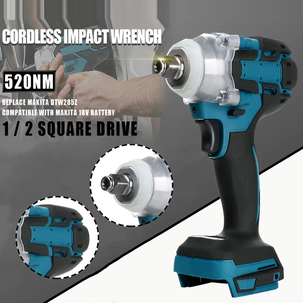 1/2 inch 520NM Brushless Cordless Electric Impact Wrench Pow