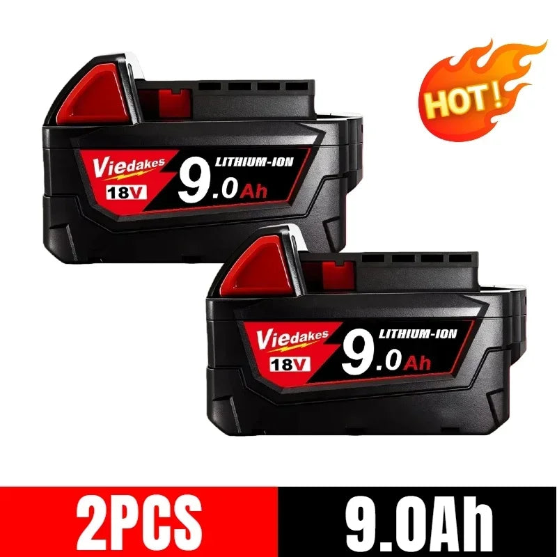 100% New for Milwaukee 18v Battery 9.0Ah High Output 18V Lithium-ion Rechargeable for M18 Cordless Power Tools 6.0/5.0Ah Battery