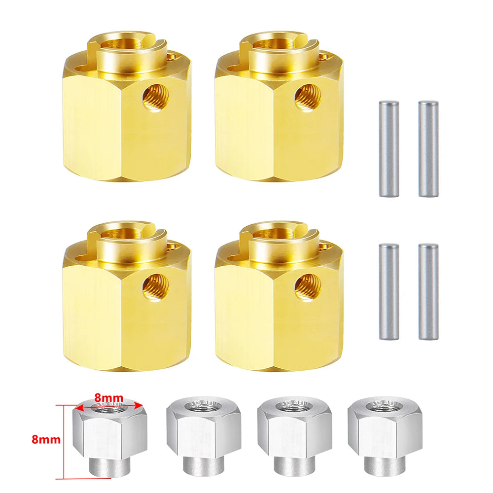 YEAHRUN 4PCS 12mm Hex Wheel Hub Drive Adapter 5/6/8/9/10/12m