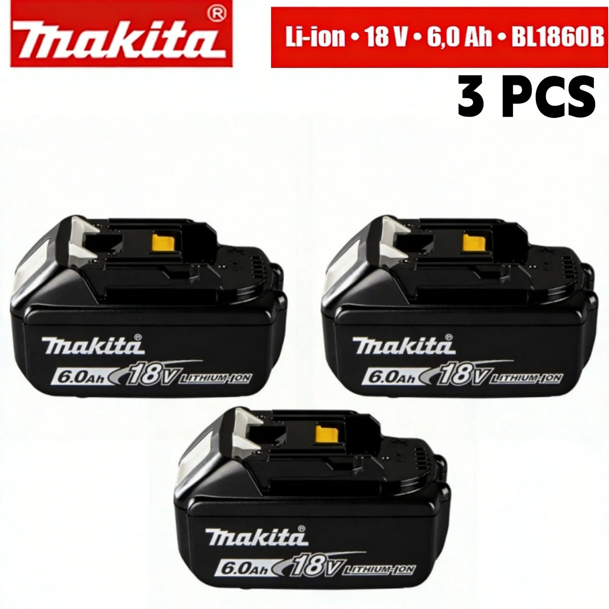 Original makita 18v battery Rechargeable Power Tool makita 18v Battery Replaceable 6Ah battery Lithium-ion 1850 BL1860B 6ah