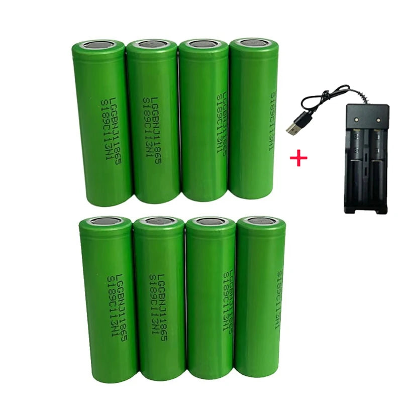 New 18650 Lithium Battery 1200mAh 3.7V INR18650 MJ1 High Power Tool Battery Flashlight 18650 Rechargeable Battery + Charger