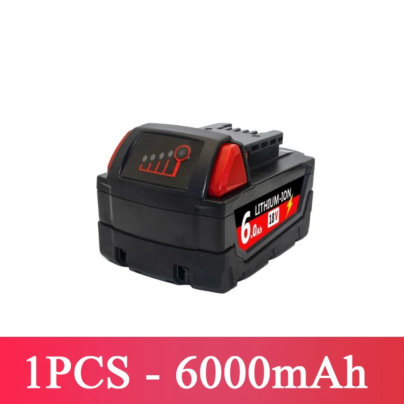 For Milwaukee M18 Power Tool Battery Charger BR XC 18V Milwaukee M18B5 48-11-1860 Built-in 18650 Battery 6.0Ah/9.0Ah/12.0Ah