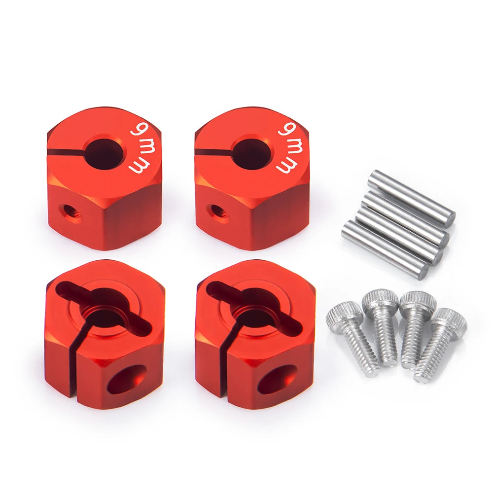 YEAHRUN 4PCS 12MM Hex Wheel Adapter with Pins Screws 8/9/10/11/12mm for 1 10 Axial SCX10 Wraith TRX4 TRX6 Sakura HSP HPI Parts