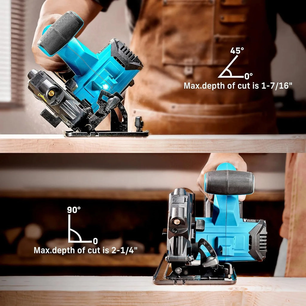 SEESII 6-1/2 Cordless Circular Saw 5200 RPM Electric Power S