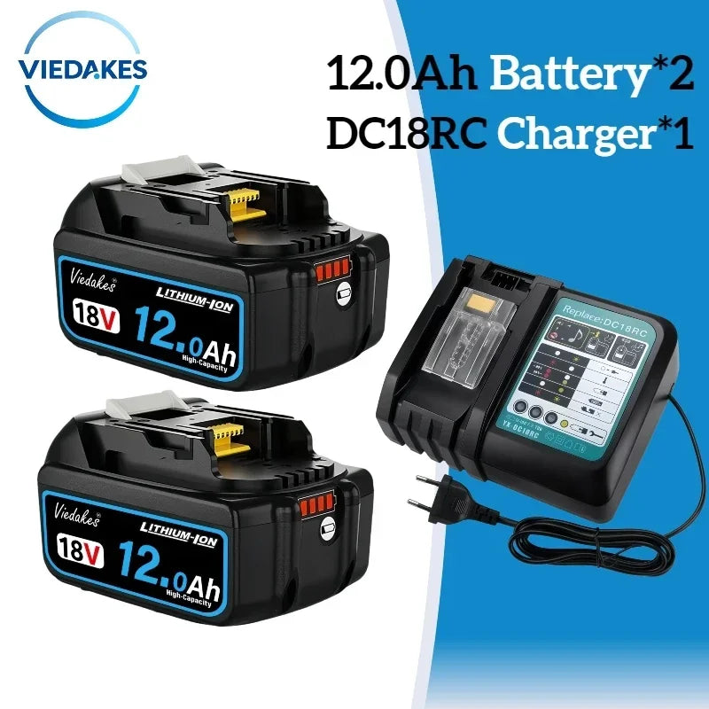 NEW Original For Makita 18V Battery 12000mAh Compatible with DTD173 DHP487 DJV182 Professional Power Tools Battery